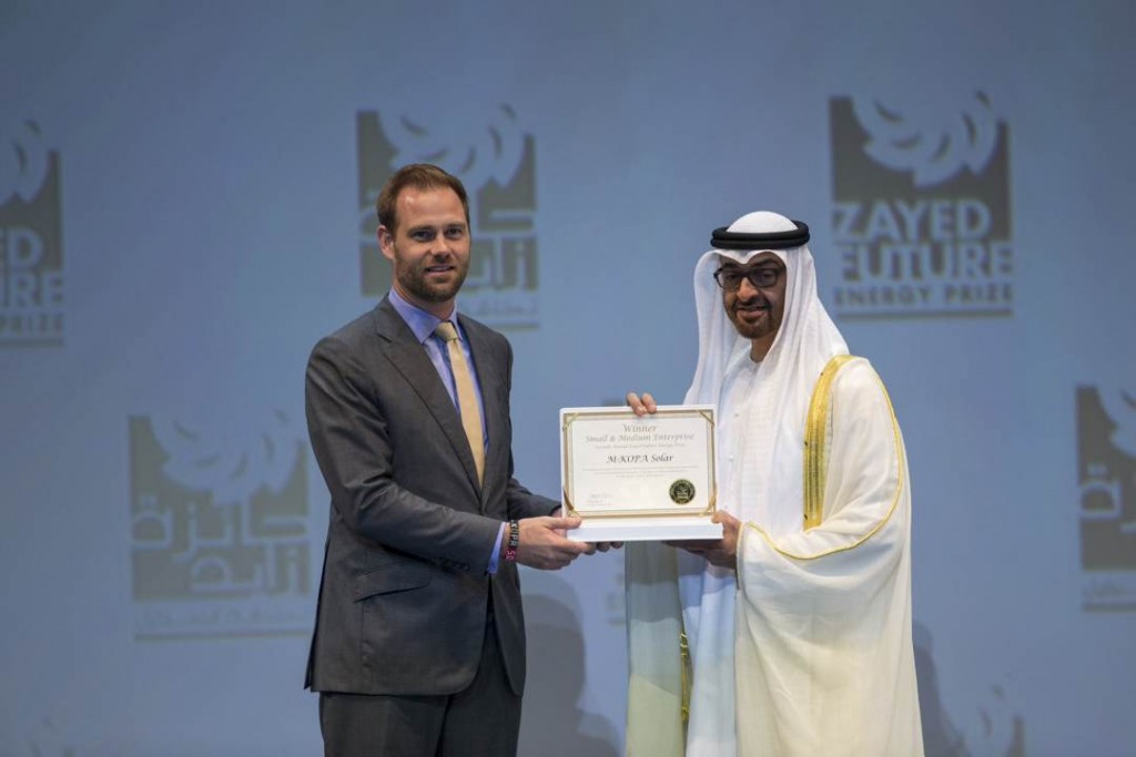 M-Kopa winning the coveted Zayed Future Energy Prize at Abu Dhabi Sustainability Week